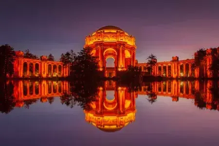 Palace of Fine Arts la nuit.